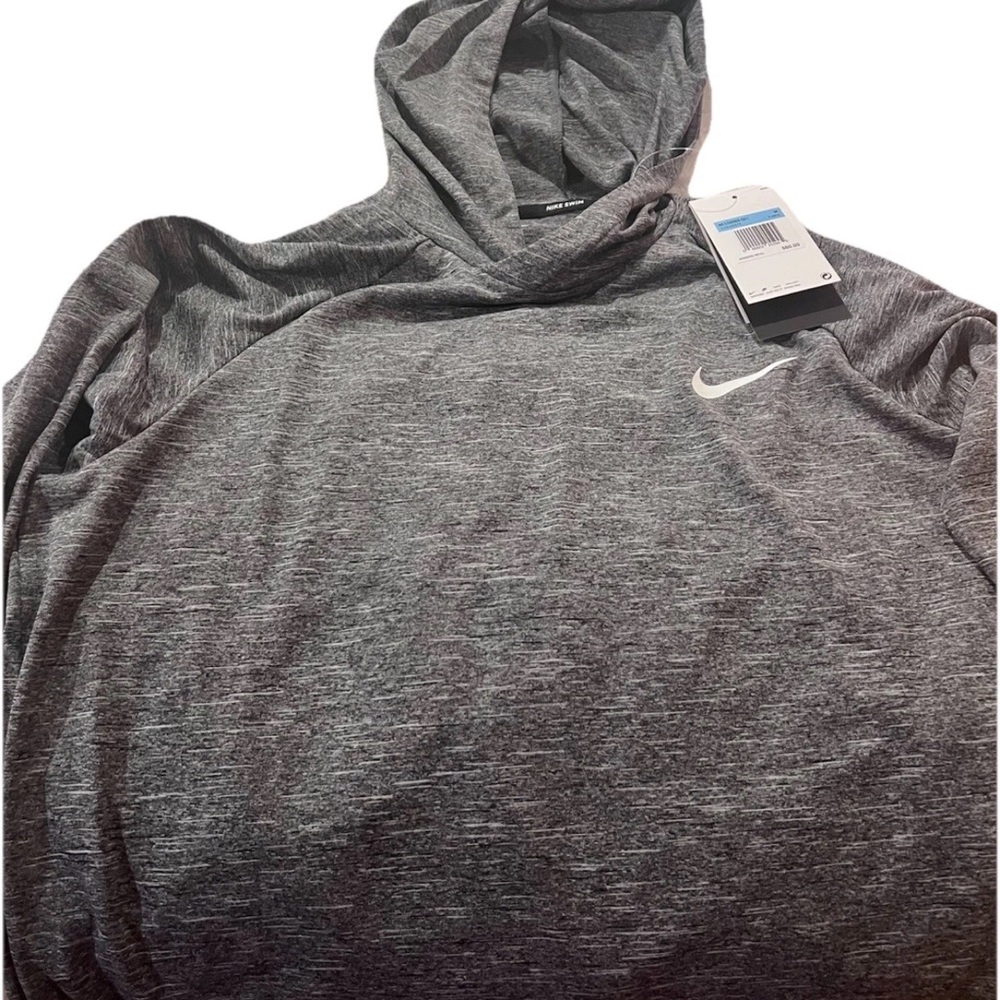 Nike Men's Hooded Swim Shirt Medium, Cover Up Hoodie, Style NESSB669-001 NEW